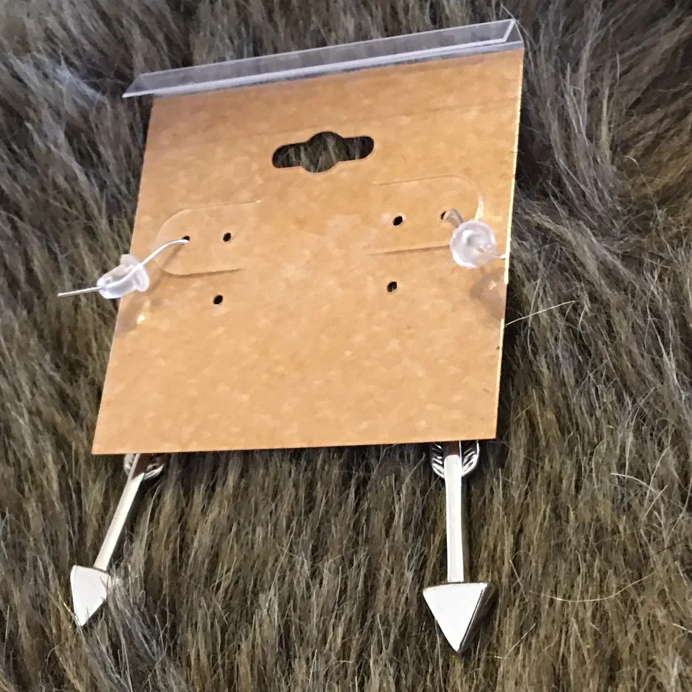 Silver plated arrow with marcasite earrings